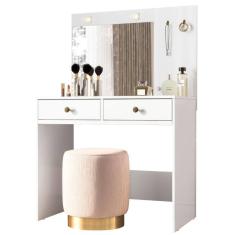 Penteadeira Camarim Ideal Com Espelho E Led Branco Moval