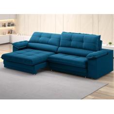 Sofá com Carregador USB Retrátil Reclinável Monaco 2,90m Velosuede Roy