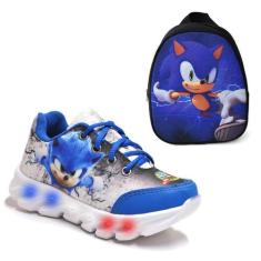 Tenis De Led Masculino Sonic Meninos Infantil Estilo Original + Mochil