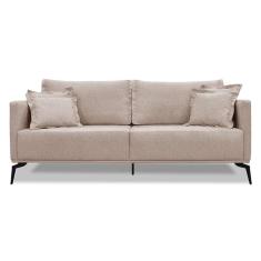 Sofá 3 Lugares Lazio Linho Rústico Areia 220 cm