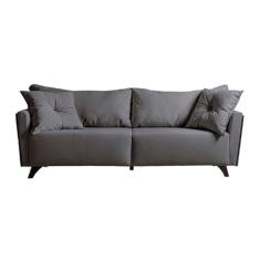 Sofá 2 Lugares Gales Veludo Cinza 190 cm