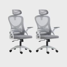 Kit 2 Cadeiras para Escritório Presidente Office Columbus com Tela Mesh