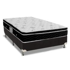 Cama Box Casal Kit Nanolastic Physical Spring Ortopillow 138x188 Suede Black Ortobom