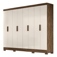 Guarda Roupas Casal 8 Portas 4 Gavetas Diplomata Moval Castanho / Baunilha Castanho-wood/baunilha