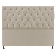 Cabeceira Sofia 195 cm King Size Suede Bege - Doce Sonho Móveis