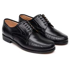 Sapato Social Couro Jacometti 085 Masculino Amarrar Conforto Preto 43