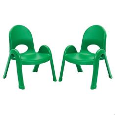 Cadeira infantil infantil de 23 cm, verde trevo, pacote com 2, solução de assento ergonômica empilhável para salas de aula e escolas domésticas