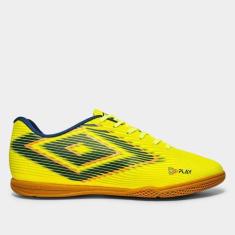 Chuteira Futsal Umbro Play Masculina, Verde, Azul, 44
