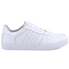 Tenis Casual Masculino Sapatenis Em Couro Branco Mr Gutt