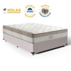 Cama Box com Colchão de Molas Ensacadas Pillow In Anjos Premium Dream Casal 138cm