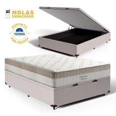 Cama Box Baú com Colchão de Molas Ensacadas Pillow In Anjos Premium Dream Casal 138cm