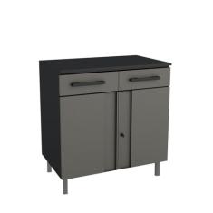 Balcão Organizador em Aço com gavetas Multifuncional Cinza e Preto Telasul