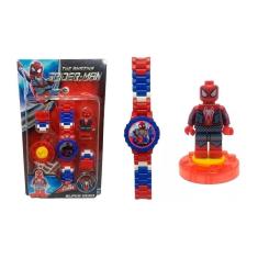 Lego Relógio Aranha Infantil Pulseira Ajustável + Mini Boqueninho Giratório 360