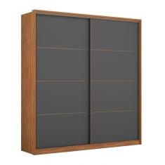 Guarda Roupa Casal 2 Portas De Correr Belga Amendola Grafito