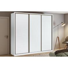 Guarda Roupas 3 Portas de Correr e 6 Gavetas Spazio Branco - Lopas