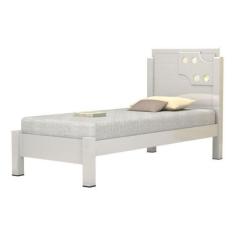 Cama Solteiro Luiza Detalhe Espelho Branca Vitamov