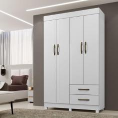 Roupeiro Copacabana Branco Sem Espelho Com 4 Portas Benetil Móveis - B