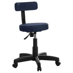 Cadeira Mocho Giratoria Revestimento Em Viena Azul Marinho - Goldflex