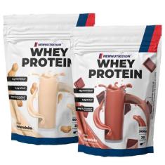 Combo 2 Whey Protein Concentrado 900g NEWNUTRITION, Mix de Sabores, Ún