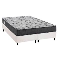 Cama Box Queen: Colchão Anatômico Ortobom D33/Ep Fort Tech Iso 100 + Base Crc Courano White(158X198)
