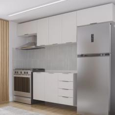Cozinha Modulada 4 Peças sem Tampo 3 Aéreos 5 Portas e 1 Balcão Ipanema CabeCasa MadeiraMadeira