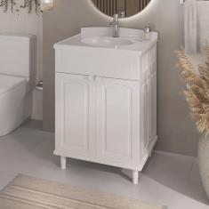 Gabinete para Banheiro em Plástico com Lavatório Clássica Astra sem Torneira Branco