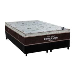 Cama Box: Colchão Molas Ensacadas Ortobom Sleep King + Base crc Suede Black (186x198)