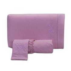 Jogo Lençol Casal Super King Size 2,00X2,00M 3 Peças Rose - Miguel Enx