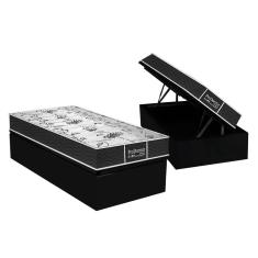 Conjunto Box Baú Solteiro: Colchão Molas Probel Prolastic ProDormir Sleep + Base CRC Courano Black (88x188)