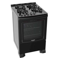 Fogão A Gás 4 Bocas Dako Turbo Glass Preto Automático Bivolt