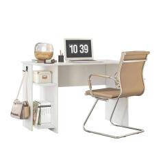 Mesa Para Escritório de 114cm Prestige -Branco Branco - ÉdeCasaMóveis