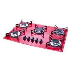 Cooktop Lines 5 Bocas Automático Safanelli Vermelho Bivolt