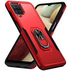 SORAKA Capa para Samsung Galaxy A12 com anel de apoio para os pés Capa rígida de PC Capa de TPU macio para amortecedores Capa Samsung Galaxy M12 Capa robusta