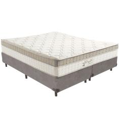 Cama Box Cinza E Colchão King Best Molas Ensacadas King 193x203x33 Anjos