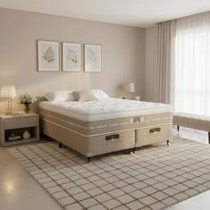 Cama Box + Colchão Castor Queen Silver Star Air One Face Pocket 158x19