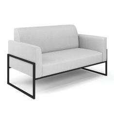 Sofá Namoradeira Base Industrial Alta Preto Marisa Linho - DRossi, A05