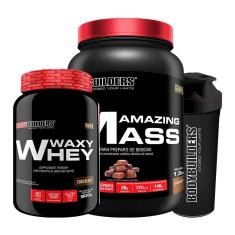 1x Whey Protein Waxy Whey 900g+Hipercalórico Amazing Mass 1.5+Coqueteleira - Bodybuilders-Unissex