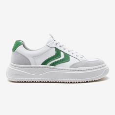 Tênis Feminino Denim Block Branco/Verde-Branco-40-Feminino