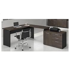 Mesa Escritório 1,20 + Balcão 1pt 3gv Web30 Marsala/Preto