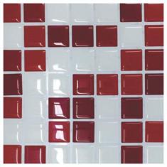 Pastilha Adesiva Vermelha e Branca Resinada Kit 4 Placas