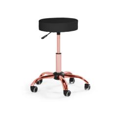 Banqueta Mocho - Sem Encosto - Preto | Rose Gold