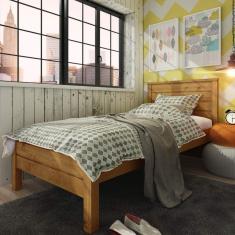 Cama de Solteiro em Madeira Maciça Madma ArteMobili Garapa