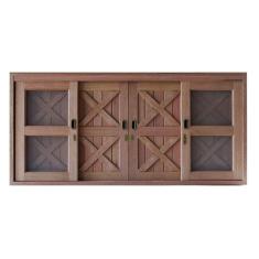 Janela de Correr com Tela 6 Folhas Celeiro 120cmx160cm MaderSilva Marrom