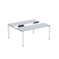 Mesa Plataforma Dupla com Pé de Aço para Coworking 160X140/2P PDC16/14/2P Cinza/Branco