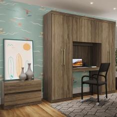 Guarda Roupa Infantil 6 Portas 2 Gavetas C/ Escrivaninha