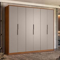 Guarda Roupa Casal Atrice Ambiente 6 Portas Nogueira Nude Prime TX Demóbile – Demartêz