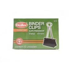 Prendedor Binder Clips 41mm caixa com 12 peças Goller