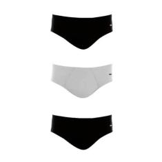 Kit 3 Cuecas Slip Mash 010.20 Algodão, Preto, M