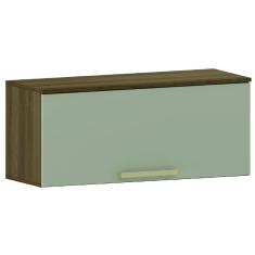 Armário Aéreo Geladeira De Cozinha e Lavanderia 1 Porta 0,80m Módulo Suspenso Madeirado/Mocca Isis Luciene