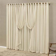 Cortina Marrocos Tecido Blackout e Voal Fitado 2,00m x 1,70m Janela Sa